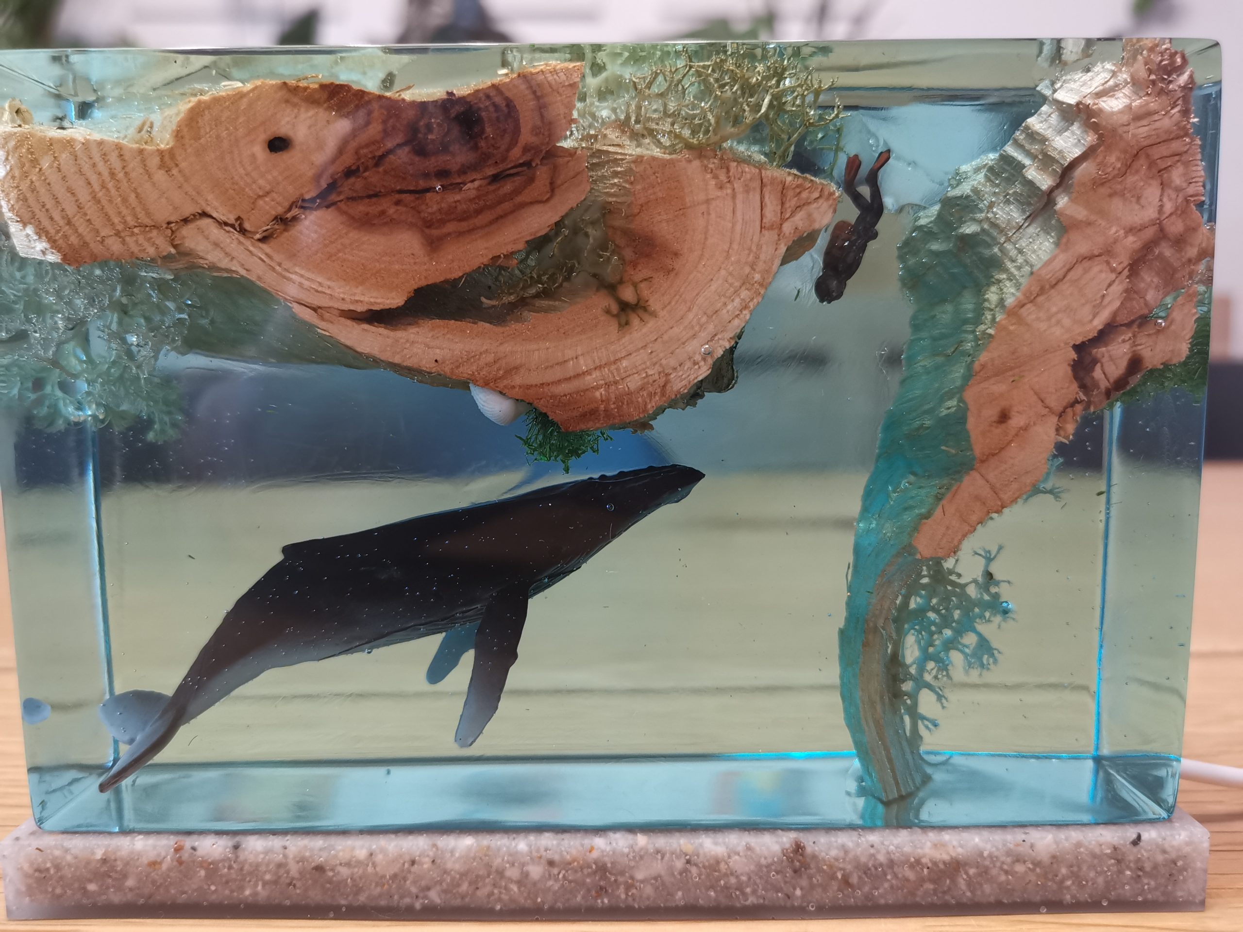 Afgewerkte walvis-duiker lamp