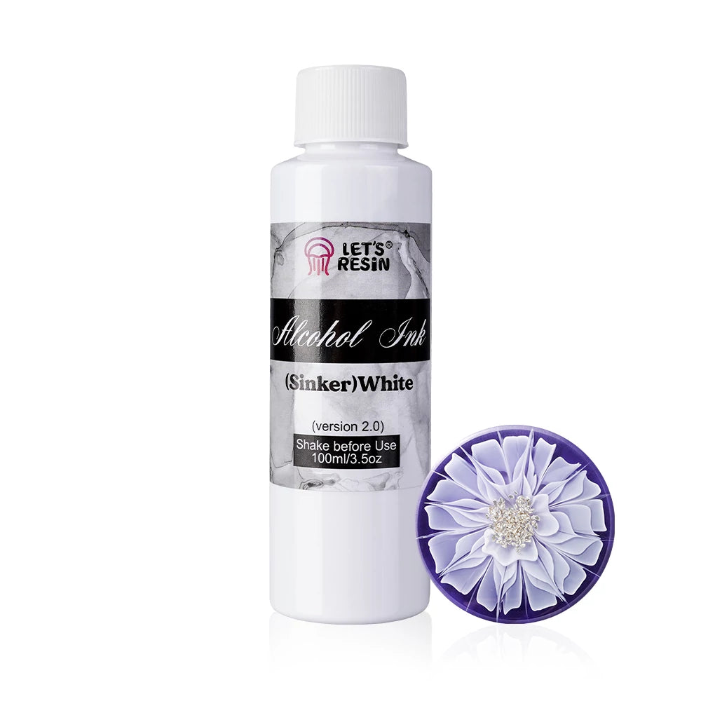 Letsresin white alcohol ink sinker voor petri epoxy