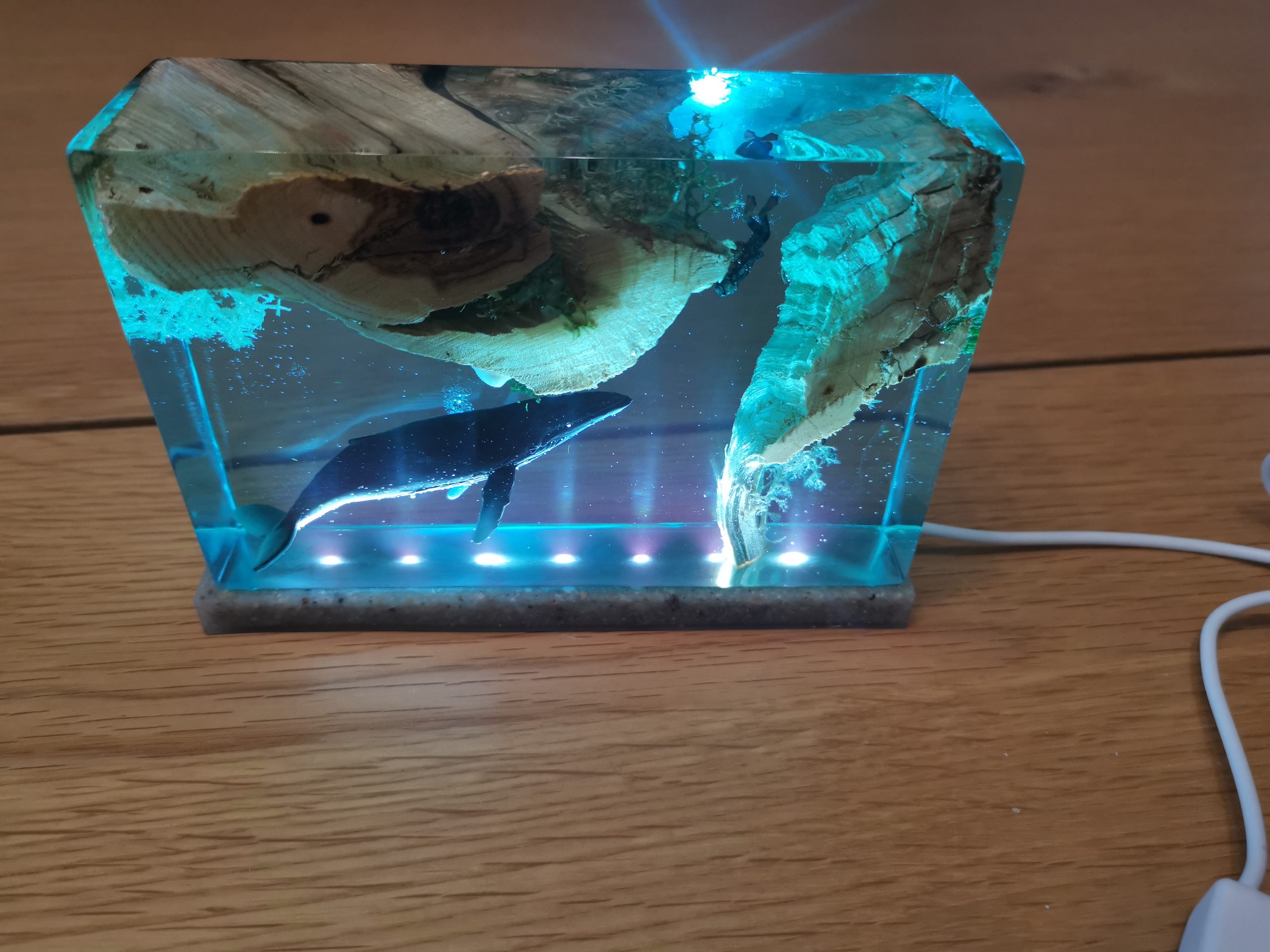 Afgewerkte walvis-duiker lamp aanzicht 1