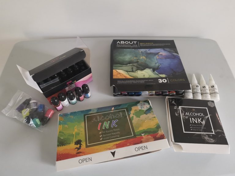 Overzicht van alcohol inkt sets van meerdere merken voor epoxy resin