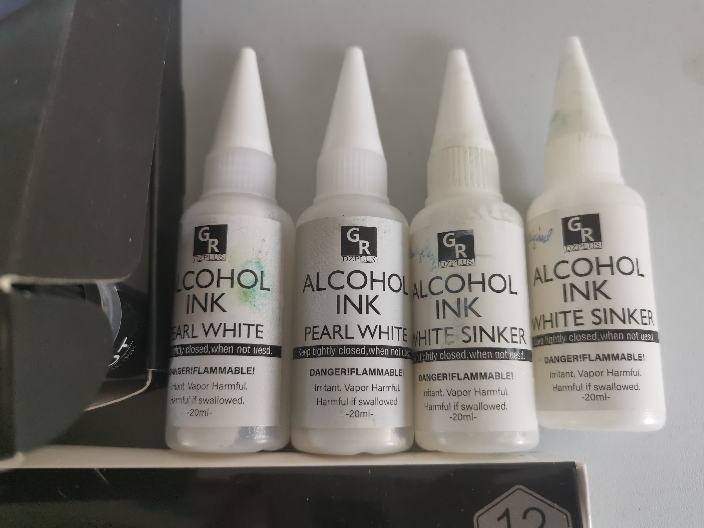 GR DZPLUS alcohol inkt pearl white en white sinker