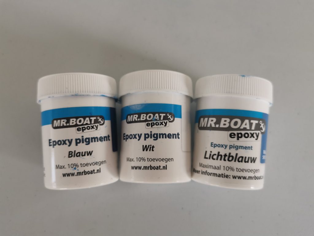 Mr Boat epoxy pigment pasta blauw wit lichtblauw