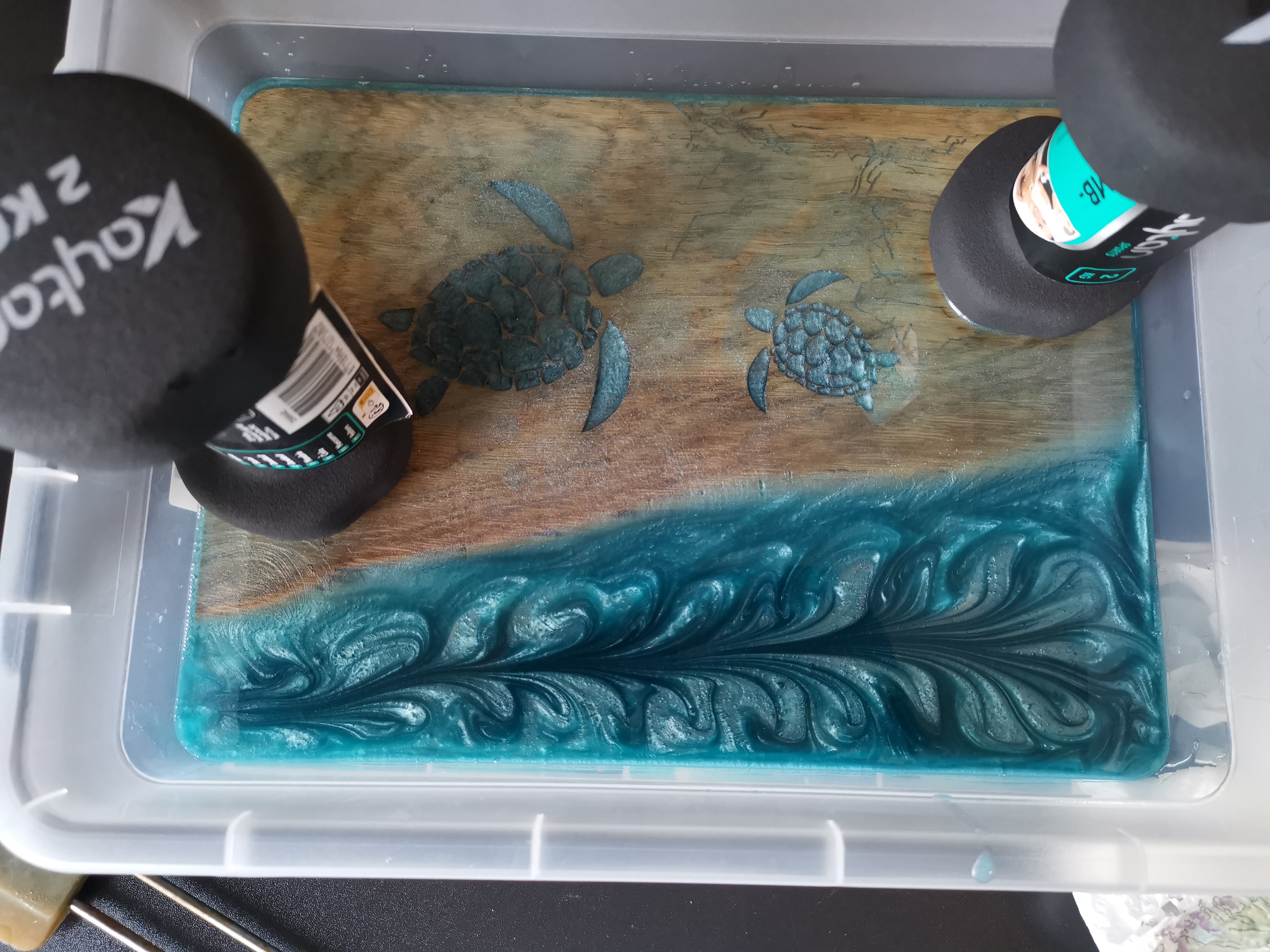 Gewichten gebruiken tijdens gieten