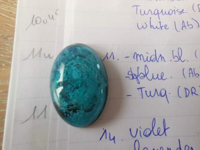 Petri dish resin cabochon 11 ovaal GR sinker teal midnight blue transparant