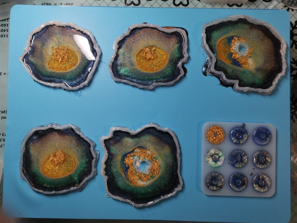 Geode onderzetters met materiaalset overzichtsfoto