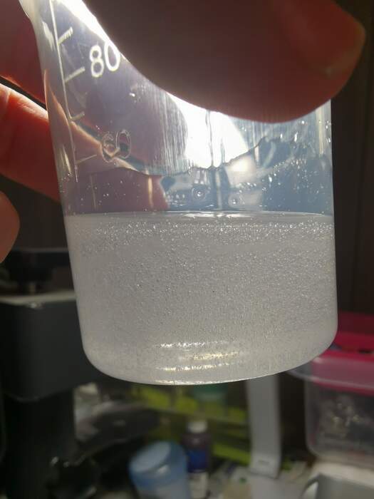 Petri dish resin hars vol microbellen voor de Resiners bubbelverwijderaar