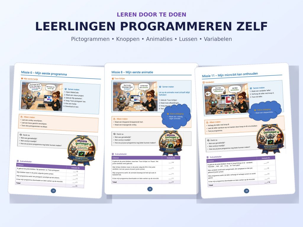 CodeLAB programmeeropdrachten met pictogrammen knoppen animaties lussen en variabelen