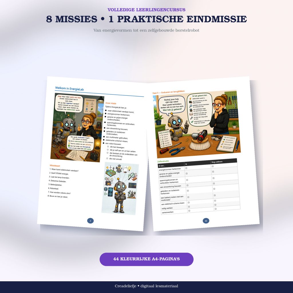 EnergieLAB leerlingencursus met acht missies en praktische eindmissie